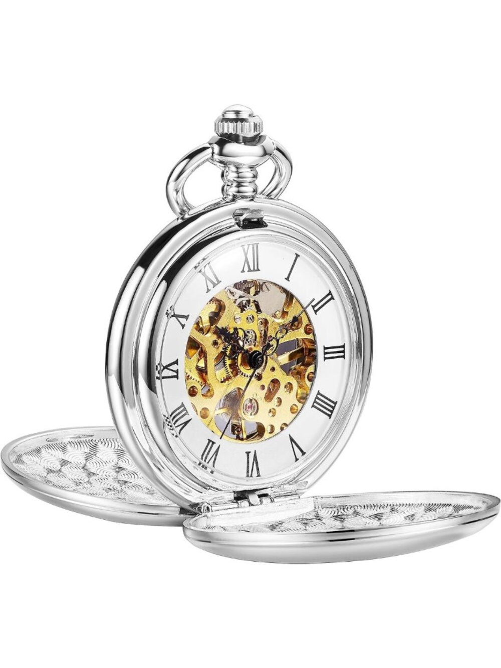 Vintage Hand Winding Pocket Watch with Chain | Classic Mechanical 1920s
